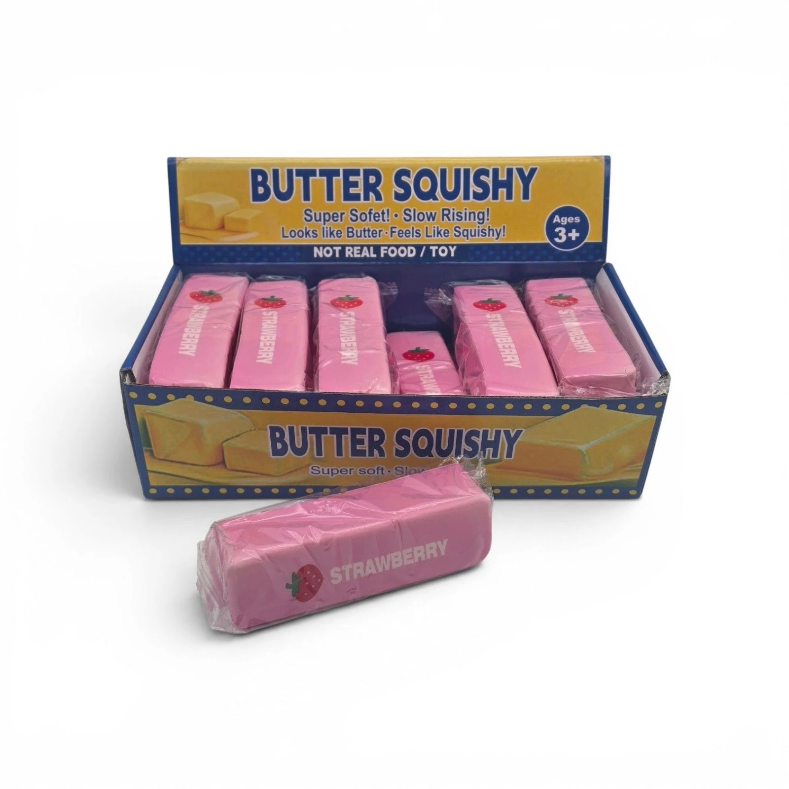 Squishy Butter Strawberry 12 cm 12 Stuks